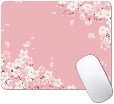 Floral Sakura Mouse Pad with Anti-Slip Base – Perfect Desk Decor, 9.5 x 7.9 Inch picture