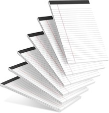 6pcs Small Note Pad 5x8 College Ruled Legal Pads Paper Notepads 6 Pack White  picture