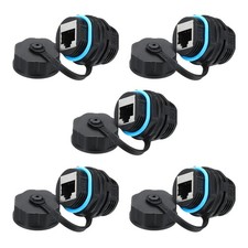 5PCS RJ45 Panel Mount Coupler Bulkhead Ethernet LAN Pass Through Connector picture