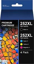4x 252XL Black Tri-Color Ink Cartridges For Epson WorkForce WF3620 WF3640 WF7710 picture