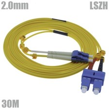 30M LC/UPC-SC/UPC Duplex Single-Mode Fiber Optical Optic Patch Cable 2.0mm LSZH picture