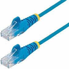 StarTech N6PAT1BLS 1ft Slim CAT6 Cable Blue Snagless RJ45 picture