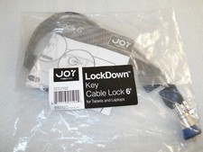 The Joy Factory LockDown Key Cable Lock 6' for Tablets and Laptops (scu102), NEW picture
