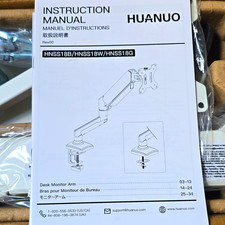 HUANUO Single Monitor Desk Mount Arm White Tilt/Rotate VESA 75x75 100x100 picture
