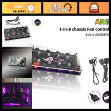 Dual 8-Channel PWM ARGB Hub for 5V/12V PC Case Fans, SATA Power, Magnetic Backpl picture