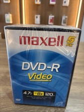 New Sealed 5-Pack Maxell DVD-R Video Discs 120 Minutes 4.7 GB Up To 4X picture
