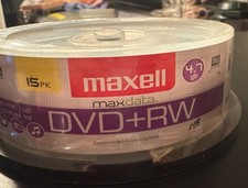 Maxell DVD+RW Discs 4.7GB 4x Spindle Silver 15/Pack 634046 picture