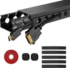 ENONCI Updated Cable Raceway Kit - 154 (10x15.4) Inch Open Slot Wire Covers for picture