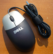 Vintage Dell USB Optical Mouse Model M-UVDEL1 Dark Gray & Silver - OPEN BOX picture