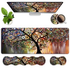 4 in 1 Ergonomic Memory Foam Pad Wrist Rest Set, Large XXL Gaming Desk Pad + ... picture