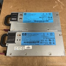 Lot of 2 HP HSTNS-PL14 Power Supplies - 499249-001, 499250-201 picture