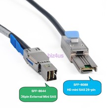 SFF-8644 36Pin to SFF-8088 26Pin External Mini SAS HD Hybrid Cable 2M/6.6FT US picture
