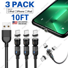 180+360° Rotate Magnetic Charger Cord USB Cable For iPhone 13 12 11 8 XR SE iPad picture