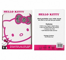 Hello Kitty iPad Portfolio Case Stand Cover for iPad 2 3rd 4th Gen Pink White picture