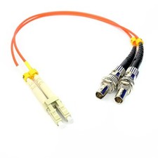 1FT Fiber Optic Adapter Cable LC M ST F Multimode 50/125 Duplex Patch Cable picture
