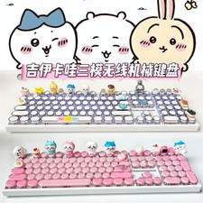 Anime Chiikawa Usagi Hachiware RGB Wireless Bluetooth Mechanical Keyboard Gift picture