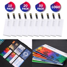 Lot 10/20/50PCS 1/2/4/8/16GB Credit Card USB Flash Drive Disk Memory Custom Logo picture