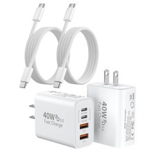 2Pack iPhone 17/16/15 Pro Max USB C to C Woven Cable Cord,PD 40W TypeC Plug picture