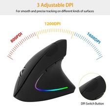 Ergonomic Wireless Mouse -Rechargeable Optical Vertical Mice for Laptop, Desktop picture