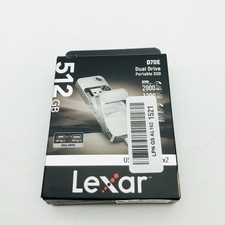 Lexar D70E 512GB Dual Drive External SSD 2000MB/s  512GB Silver Pack of 2 picture