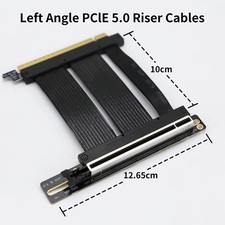 GIGA-MEGA PCIe 4.0/5.0 Riser Cable X16 Left Angle GPU Vertical Mount Bracket picture