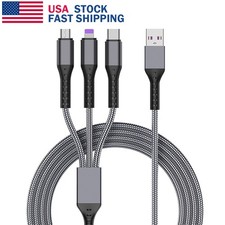 3 in 1 Multi Charging Cable, 3.9ft Universal USB C/Micro USB/Lighting Cable picture