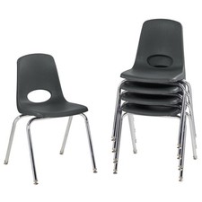 School Stack Chair 18 Swivel Glides Black 5 Pack Model 10371-BK picture