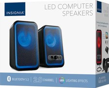 Insignia - 2.0 Bluetooth Computer Speakers w/ RGB Lightning - Black - VG picture