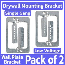 2 Pack Low Voltage Mounting Bracket 1-Gang Steel  Drywall Mount Type Wall Plate picture