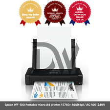 Epson WF-100 Portable micro A4 printer / 5760×1440 dpi / AC 100-240V / 50-60HZ picture