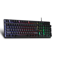 PLEOMAX USB Wired Keyboard LED Backlight Gaming Korean English Layout 104key picture