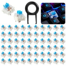61Pcs Clickers for 3D Prints,Mechanical Keyboard Keycaps Set with Tool,Blue S... picture