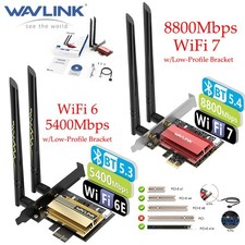 WAVLINK Intel AX210 BE200 PCIE WiFi Card for Desktop WIFI 7/6E Bluetooth Adapter picture