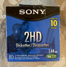NEW Sealed Sony 2HD Diskettes 10 Pack 1.44MB IBM Formatted High Density picture