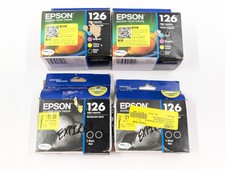 4x Lot Genuine Epson 126 (2x-2 Black ink and 2x CyMaYeBk ink) Cartridges READ picture