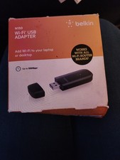 Belkin N150 Wireless Wi-Fi USB Adapter 150Mbps Link Rate Desktop Laptop SEALED picture