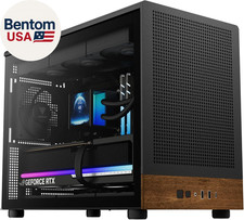 Micro-Tower Gaming Case, Walnut Front Panel& Side Tempered Glass, 3×120Mm Prebui picture