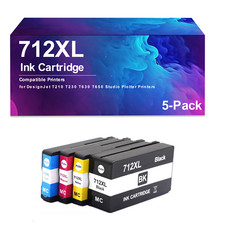 5 Pack  712XL  Ink Cartridge Compatible for DesignJet T210 T230 T630 T650 picture