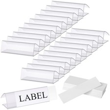 Hedume 100 Pcs Plastic Label Holder with 100 Pcs Label Inserts, 3
