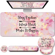 Large Mouse Pad and Keyboard Wrist Rest + Desk Mat Set,Full Long Mouse Pads for picture