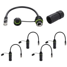 5 PCS RJ45 CAT6 Male to Female Panel Mount Cable IP68 Waterproof Connector picture