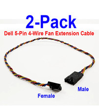 Dell 5-Pin Male to 5-Pin Female Fan Extension Cable 15-Inch (2-Pack) picture