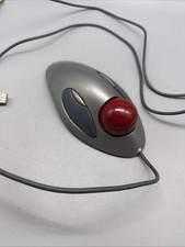 Logitech TrackMan Marble T-BC21 USB Trackball Mouse 804377-0000 Red Ball Wired picture