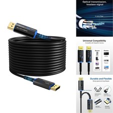 Ecjtu 8K Long DP Fiber Optic Cable 82Feet/25m, 8K60Hz, 4K144Hz, 32.4Gbps picture