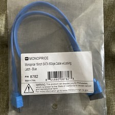 Monoprice 108782 18-Inch SATA 6Gbps Cable with Locking Latch, Blue picture