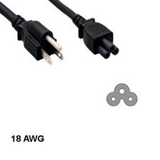 [10X] 10' 3Prong Notebook AC Power Cord NEMA 5-15P to IEC60320 C5 18AWG 10A/125V picture