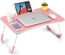 Foldable Laptop Table, Portable Lap Desk Bed Table Tray, Laptop Stand with Cu... picture