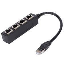 New RJ45 Splitter Adapter Hub LAN Ethernet Cable Plug 1 to 4 Way Port Connector picture