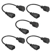 5 PCS IEC 320 C14 to NEMA 515R Power Cord 1FT Length Computer Cable Wire picture
