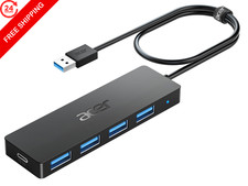 Acer USB Hub 4 Ports, Multiple 3.0 Hub, USBA Splitter for 2ft, Black picture
